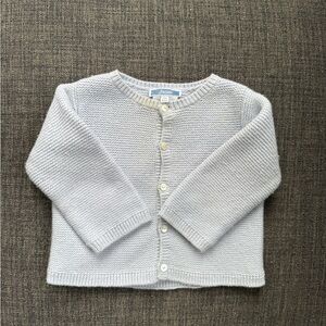 Jacadi Light Blue Knit cardigan Sweater newborn